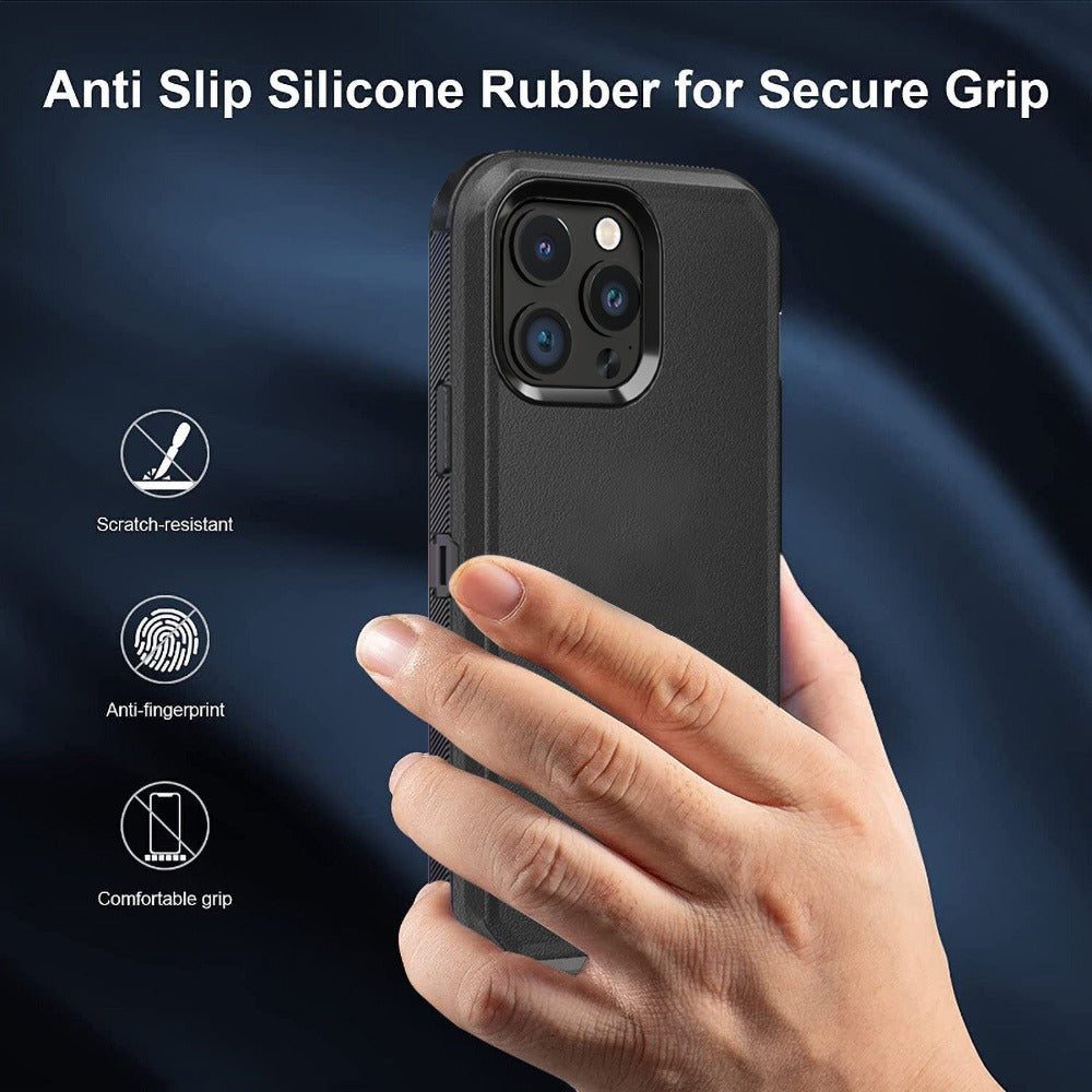 Phone Case Dual-Layer TPU and PC Shockproof Armor with Qi Wireless Charging Support for iPhone 14