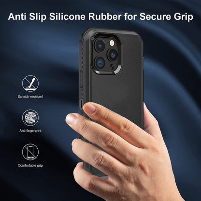 Phone Case Dual-Layer TPU and PC Shockproof Armor with Qi Wireless Charging Support for iPhone 14