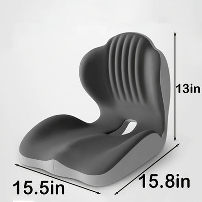 Contoured Seat Cushion with Hip and Lumbar Support Shape in Six Gray, Pink, Black, White or Green Styles
