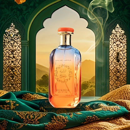 Men's Cologne 100ml Eau de Parfum Spray in Amber Gradient Glass Bottle with Blue Presentation Box