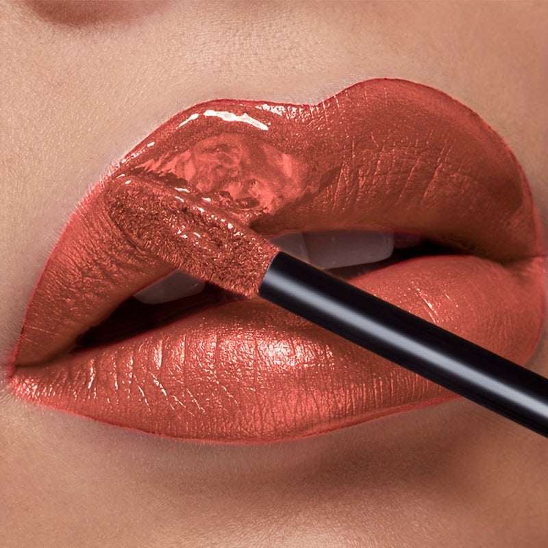 Metallic Shimmer Liquid Lip Color with 22 Numbered Shades, 7.2cm Clear Tube and Wand Applicator