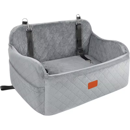 Dog Car Seat for Medium & Large Dogs | Memory Foam Pet Travel Car Bed with Seat Belt Pass-Through, Adjustable Straps, Removable Washable Cover, Harness Channel & 3-Strap Easy Installation, 4 Colors