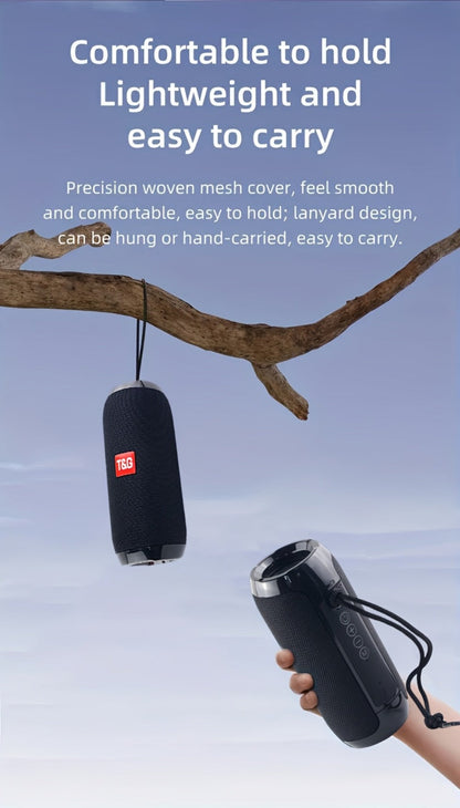 TG117 10W IPX4 Waterproof Portable Bluetooth Speaker with Carry Strap - HD Bass Sound, 1200mAh Battery, 33ft Range, Hands-Free Calling, TF Card USB AUX Wireless, Outdoor Travel Camping