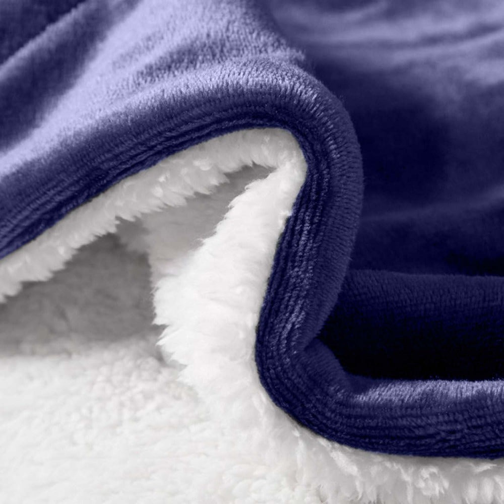 480GSM Sherpa Fleece Blanket – Double-Sided Heavy Warm Throw for Couch, Bed & Travel, Reversible All Season, 13 Colors, 3 Sizes