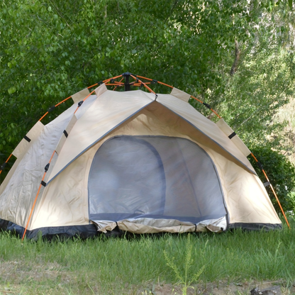 Camping Tent 4-Person Polyamide Pop-Up with Two Doors, Optional Windows and Small or Large Sizes