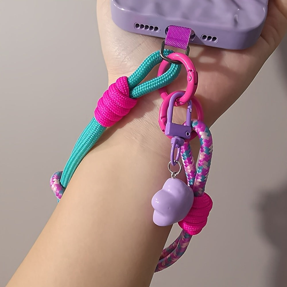 Nylon Phone Lanyard with Star Pendant Dual-Use Crossbody & Wrist Strap Adjustable Durable Neck Strap – 6 Colors for Outdoor Hiking Travel Festival Women Girls Teens Gift