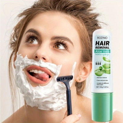 Hair Removal Cream ROZINO 100g Aloe Vera and Squalane Tube with Carton for External Body Grooming