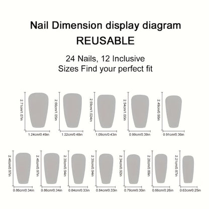 Glossy Full-Cover Nail Art Stickers, 216 Pieces in Nine Packs with Ballet, Leopard, Floral and Butterfly Designs