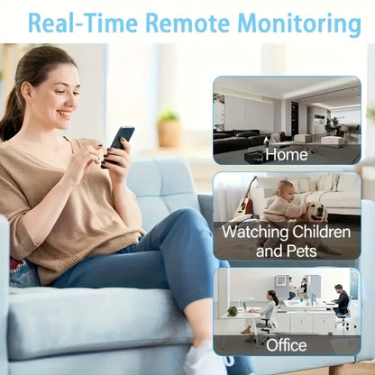 Indoor Security Camera 4-Pack with 1296P Video, Dual-Band WiFi, 360° Rotation and Two-Way Audio