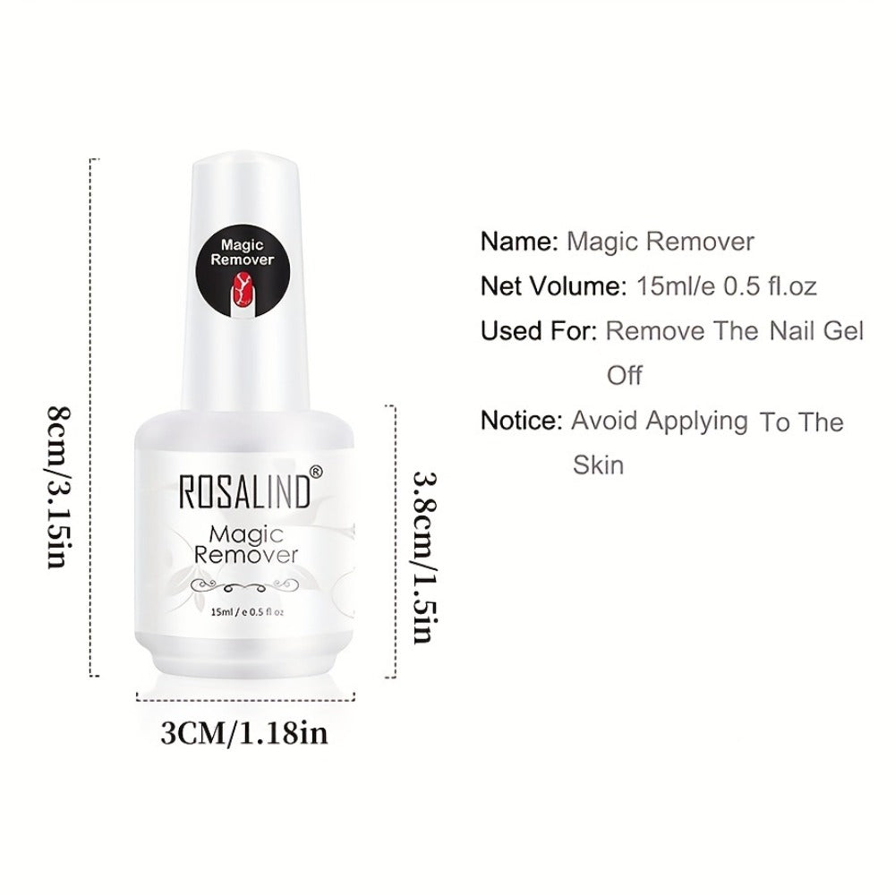 Gel Nail Polish Remover Kit – Fast-Acting Formula Removes Gel in 2–5 Minutes, No Foil or Soaking Needed, Professional Salon-Quality with Cuticle Pusher & Nail Scraper Included