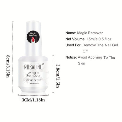 Gel Nail Polish Remover Kit – Fast-Acting Formula Removes Gel in 2–5 Minutes, No Foil or Soaking Needed, Professional Salon-Quality with Cuticle Pusher & Nail Scraper Included