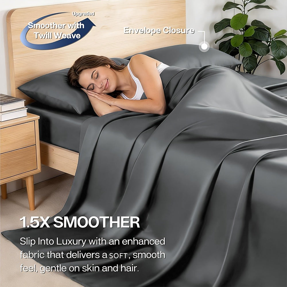 Bed Sheet Set 6-Piece with 17-Inch Pocket, Double-Stitched Edges, Four Bed Sizes and Thirteen Colors