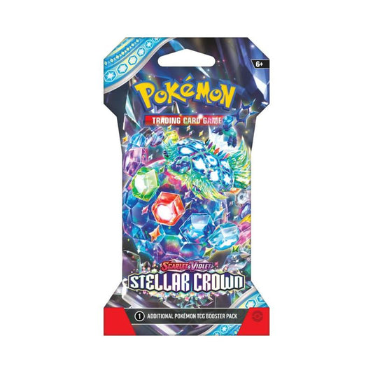 Pokemon TCG Stellar Crown Sleeved Booster Pack | Scarlet & Violet | 10 Cards | Terapagos Cinderace ex Hydrapple ex | ACE SPEC Cards | Official Pokemon Trading Card Game