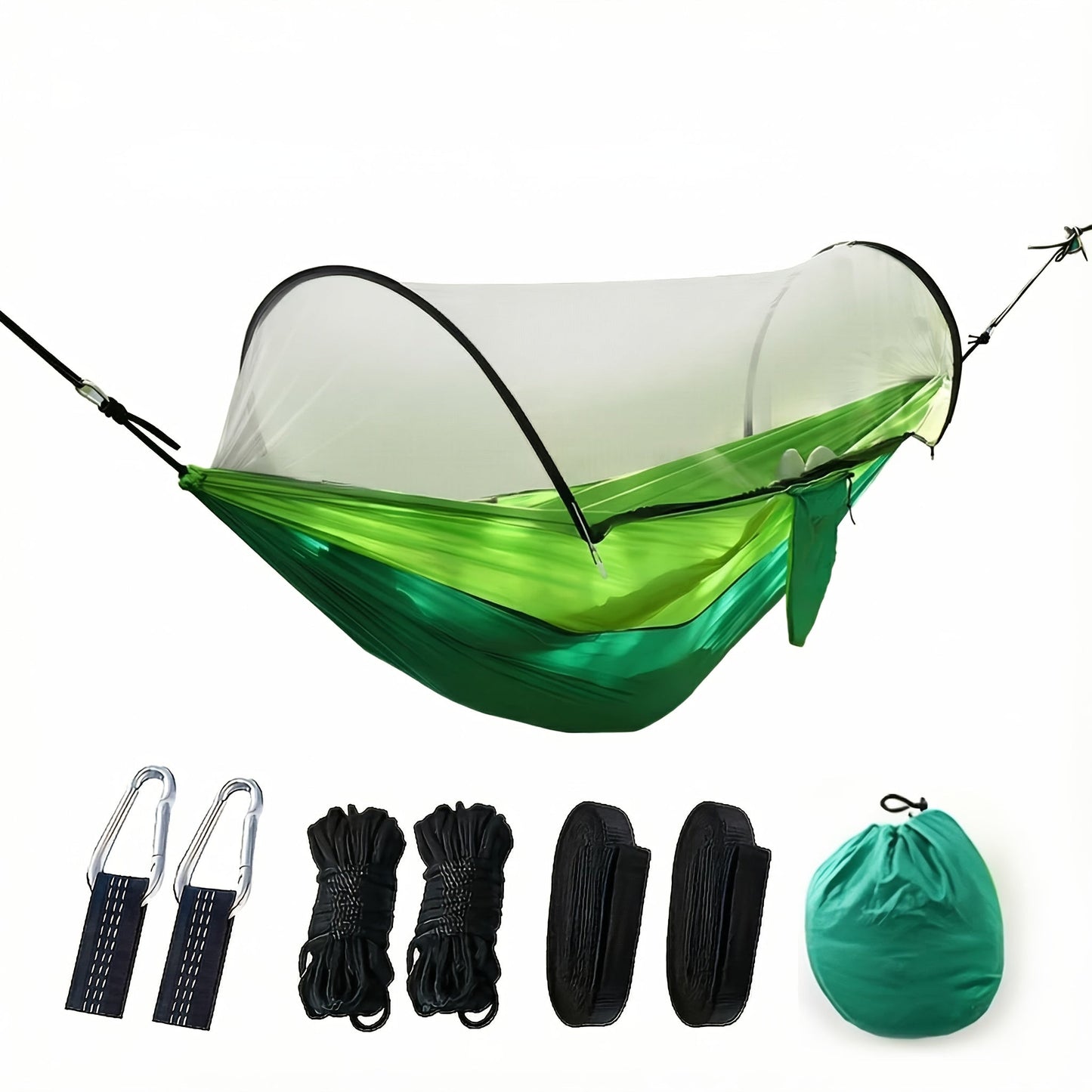 Double Camping Hammock with Mosquito Net & Sun Shade | 3-in-1 Lightweight Portable Hammock for Camping, Hiking, Backpacking & Garden