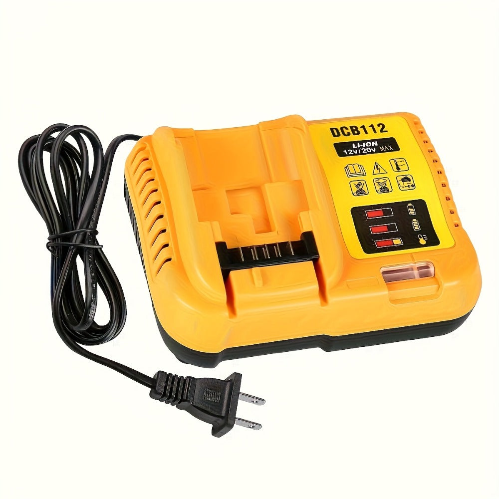 Fast Battery Charger for DeWalt 12V 20V 60V MAX Compatible with DCB120 DCB126 DCB200 DCB201 DCB208 DCB606 DCB609 DCB612 Rapid Charger for DeWalt Cordless Power Tool Batteries