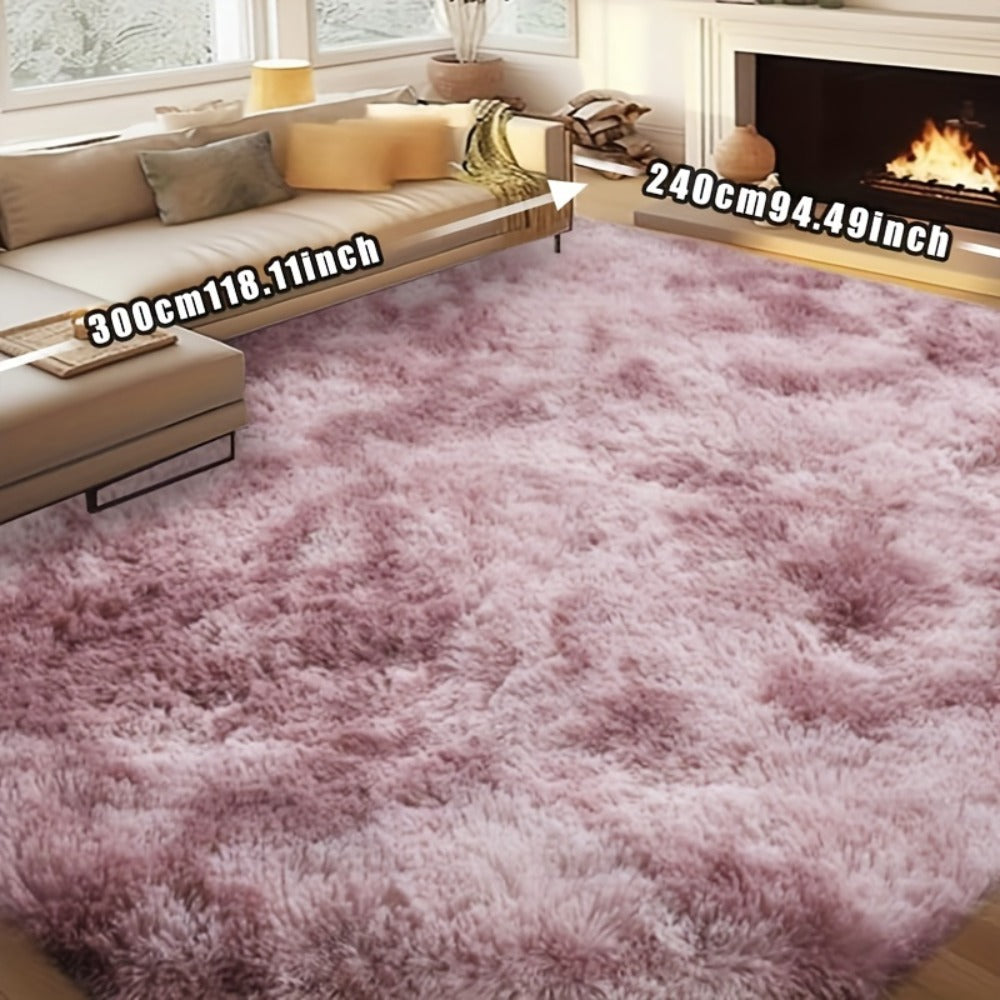 Rectangular Shaggy Area Rug with Four Color Labels and 24 x 35.8-Inch to 94.49 x 118.11-Inch Sizes