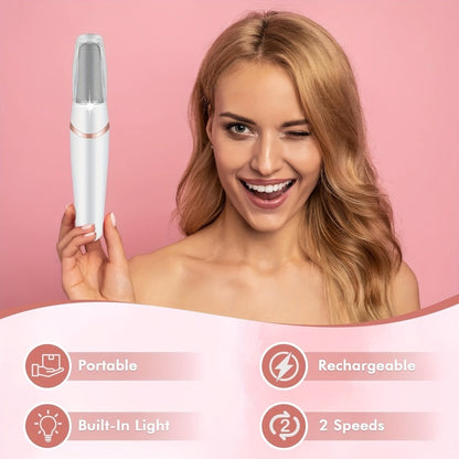 Electric Foot File Callus Remover IPX4 Waterproof 2 Interchangeable Grinding Heads 2 Speed Settings Auto Light Portable Pedicure Tool Dead Skin Removal for Women Pink White