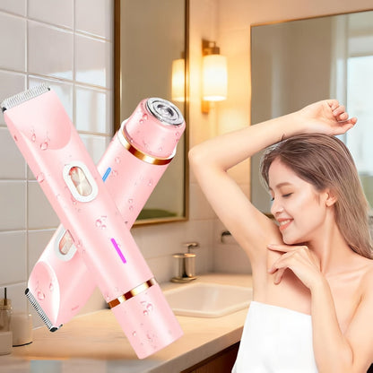 Electric Shaver 2-in-1 Women’s Razor and Bikini Trimmer with IPX6 Wet/Dry Use and USB Rechargeable Power