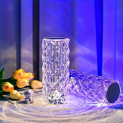 6.2-Inch Crystal-Style LED Table Lamp with 16 Colors, Touch Control, Remote and USB Power Lead