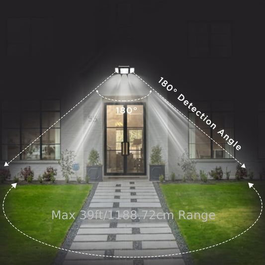 Solar Motion Sensor Light Outdoor – 3000LM 7000K 152 LED Flood Light with Dual Sensor, IP54 Waterproof, 270° Wide Angle & 3 Modes for Garden, Fence & Eaves (2 or 4 Pack)