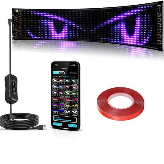 Programmable LED Sign Large Flexible Matrix Panel, App-Controlled Text & Animation, Music Rhythm Display, USB 5V, Indoor Shop Bar Bedroom Decoration Digital Scrolling Sign