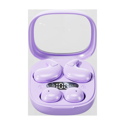 Invisible Two-Pair Sleep Earbud Set with Digital Charging Cases in Purple or Beige for Side-Sleep Listening