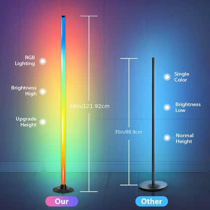 RGB Floor Lamp with Remote Control USB Powered | Color Changing LED Corner Lamp with Adjustable Brightness – Modern Space-Themed Ambient Light for Living Room & Bedroom