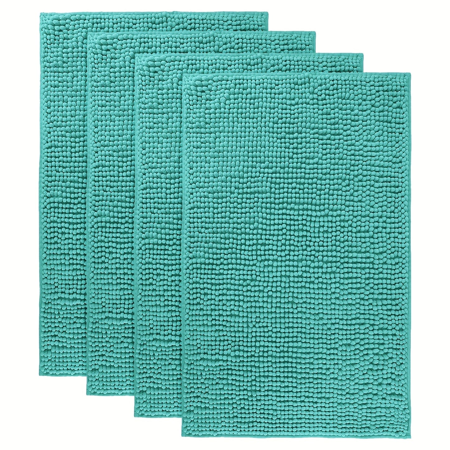 Chenille Bath Rug Extra Thick Soft Absorbent Non-Slip Bathroom Mat Machine Washable, Multiple Sizes & Colors