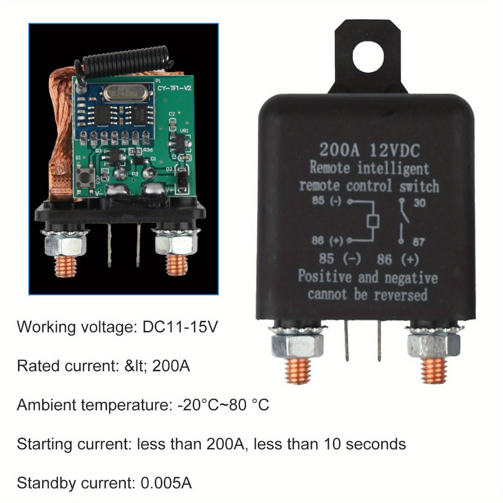 Two-Piece Remote Battery Disconnect Relay Set with Paired Key Fobs, Cable and Terminal Accessories