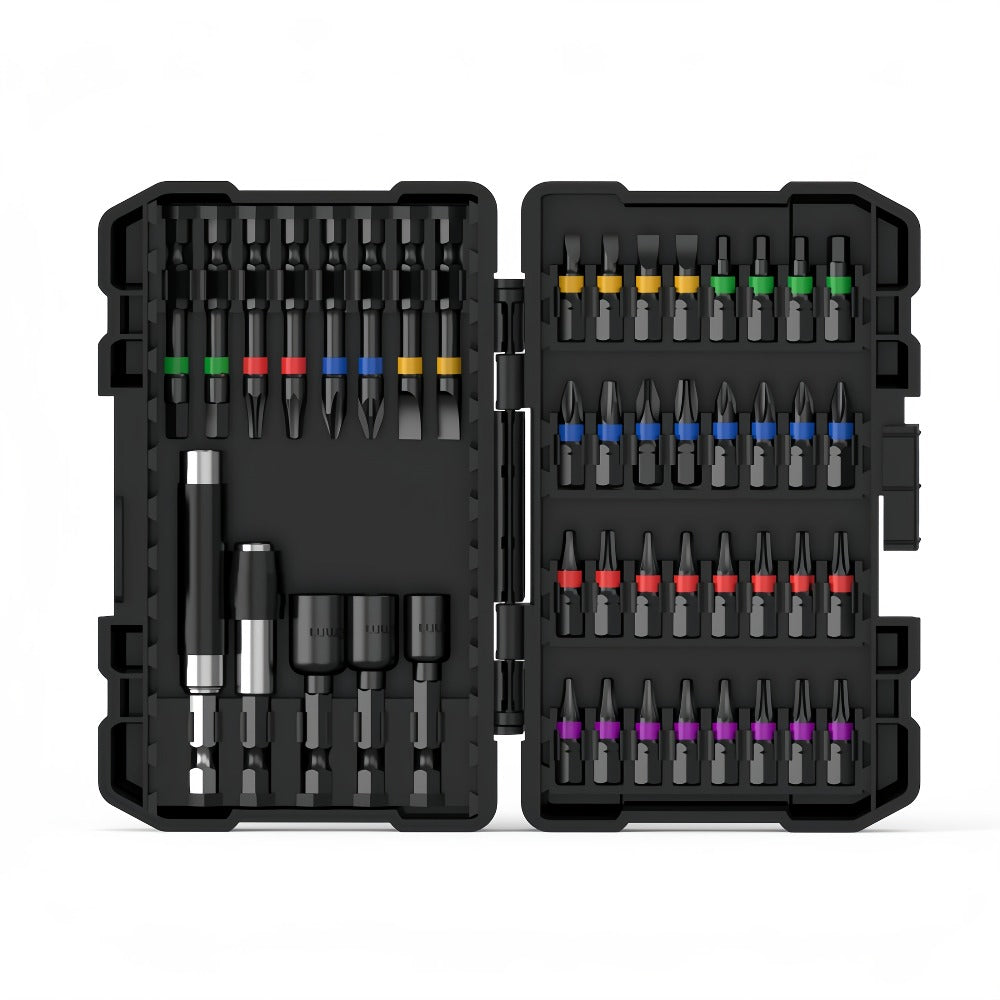45-Piece Screwdriver Bit Set with Torx, Phillips, Slotted and Square Bits in a Storage Case