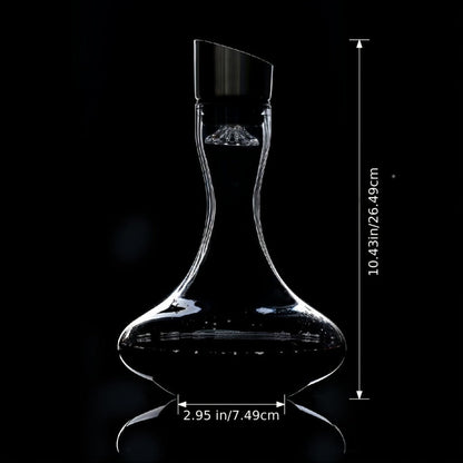 One-Thousand-Milliliter Clear Glass-Style Wine Decanter with Stainless-Steel-Style Aerator