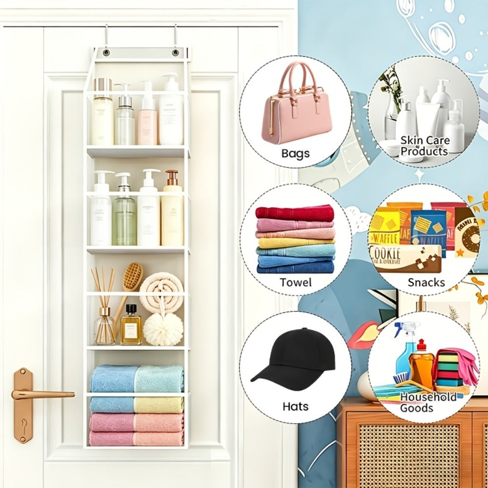 Hanging Storage Organizer 4 or 6-Layer Foldable Non-Woven Bag in Gray or Neutral Color Options