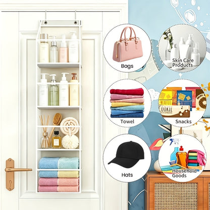 Hanging Storage Organizer 4 or 6-Layer Foldable Non-Woven Bag in Gray or Neutral Color Options