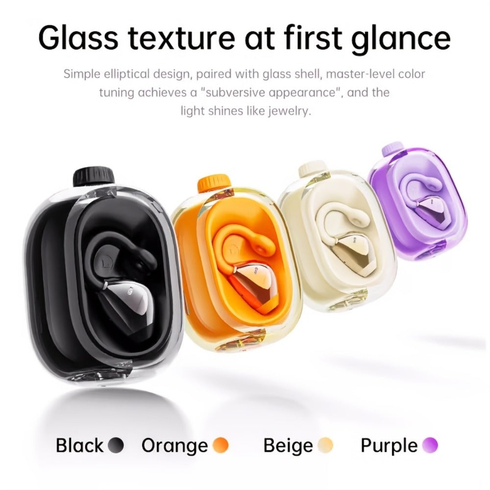 40H Open Ear Clip Earbuds OWS 6.0 TWS Sport Wireless Headphones Noise Cancelling Mic for Bedside Audio, Alarms and Room Entertainment