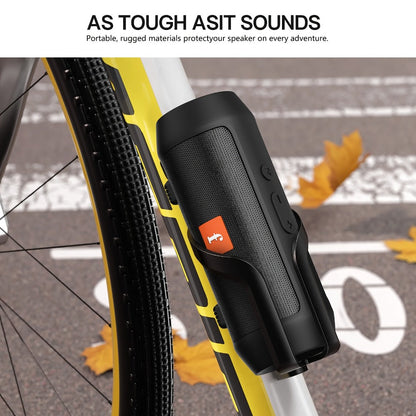 Bluetooth Speaker Cylindrical TWS Stereo-Pairing Model with USB Charging and Red or Black Color Options