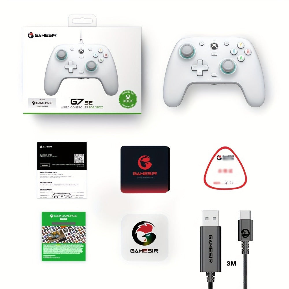 GameSir G7 SE Wired Xbox Controller with Hall Effect Joystick & Trigger, Anti-Drift Gamepad for Xbox Series X|S, Xbox One & Windows PC, Magnetic Swappable Faceplate, Mappable Back Buttons