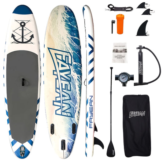 10.6-Foot Inflatable Stand-Up Paddle Board Kit with Six Graphics, Paddle, Pump, Bag, Leash and Fin