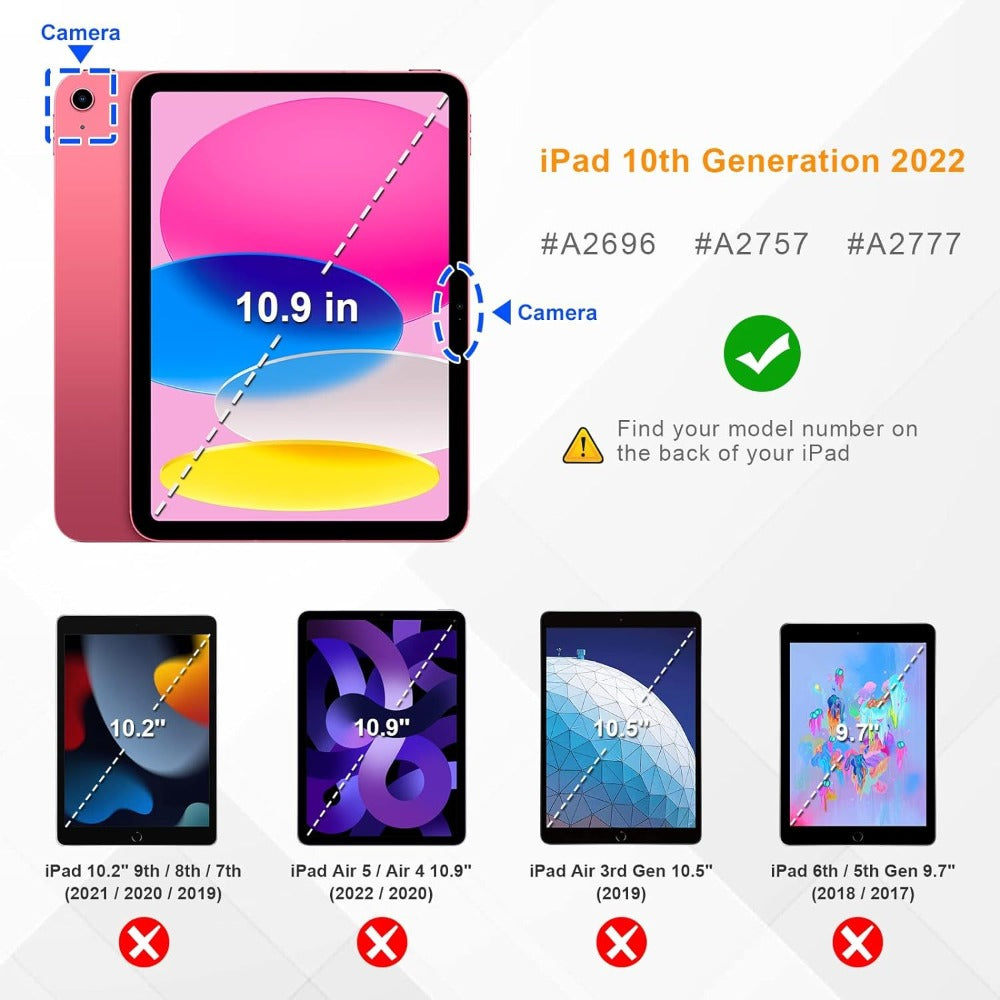 iPad 10th Generation Case 10.9 Inch 2022 – Fintie SlimShell PU Leather Folio Stand Cover with Pencil Holder, Auto Sleep/Wake, Soft TPU Back Shell