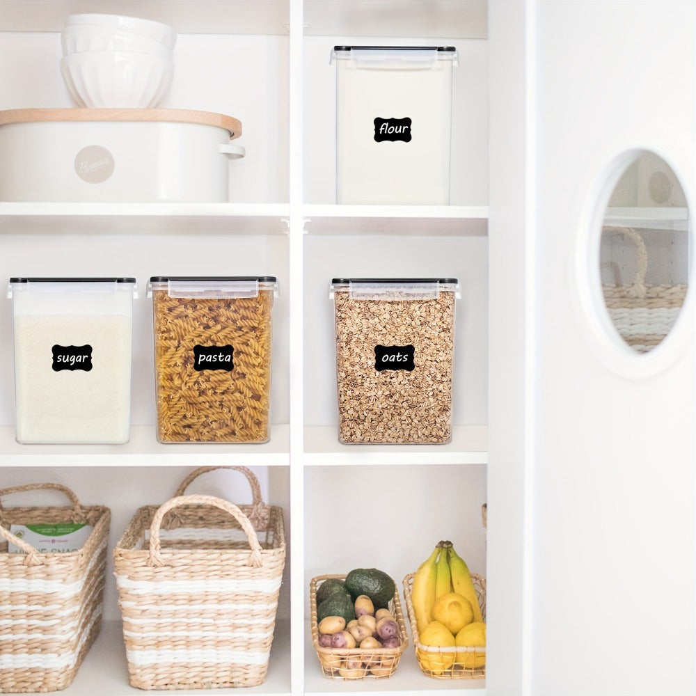 Pantry Canister Food Storage Organizer Four-Pack with 5.2L BPA-Free Containers and Measuring Cups