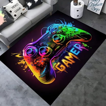 Gaming Mouse Pad Large Extended Cyberpunk Controller Design Non-Slip Desk Mat for PC Console Streaming Setup Esports Game Room Decor Teen Boys Gift 24x36 47x63 Inch