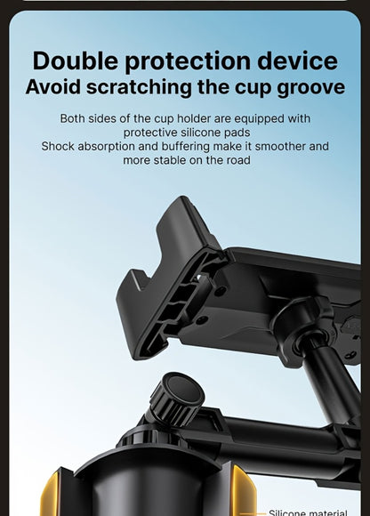 TP08 Cup-Base Car Phone Mount with Expanding Lower Base and Adjustable Clamp for 4–13-Inch Devices