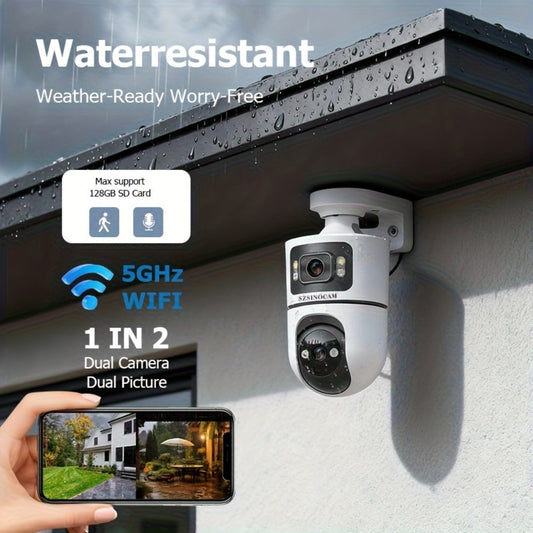 Security Camera 4K Dual-Lens Model with 2160P Video, Dual-Band WiFi, Color Night Vision and Tamper Detection