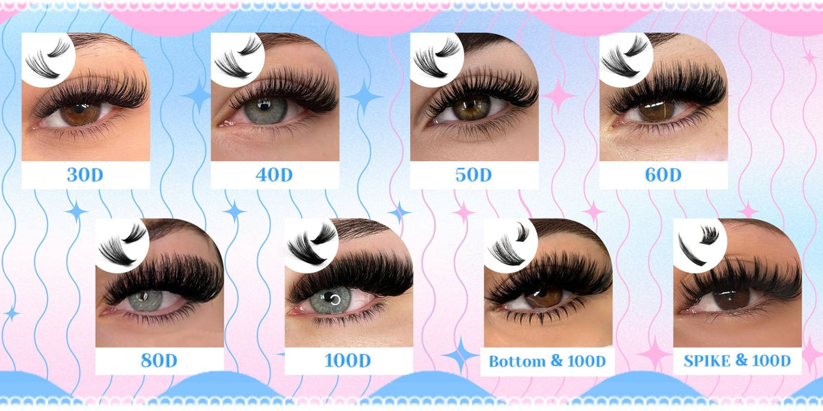 DIY Lash Clusters Gift Set 30D-100D Mixed Length Soft Fluffy Volume Cluster Lashes with Tweezers & Mascara