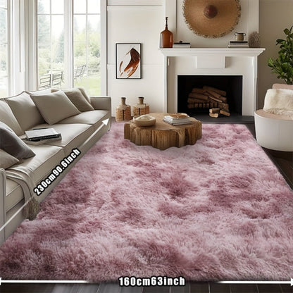 Rectangular Shaggy Area Rug with Four Color Labels and 24 x 35.8-Inch to 94.49 x 118.11-Inch Sizes