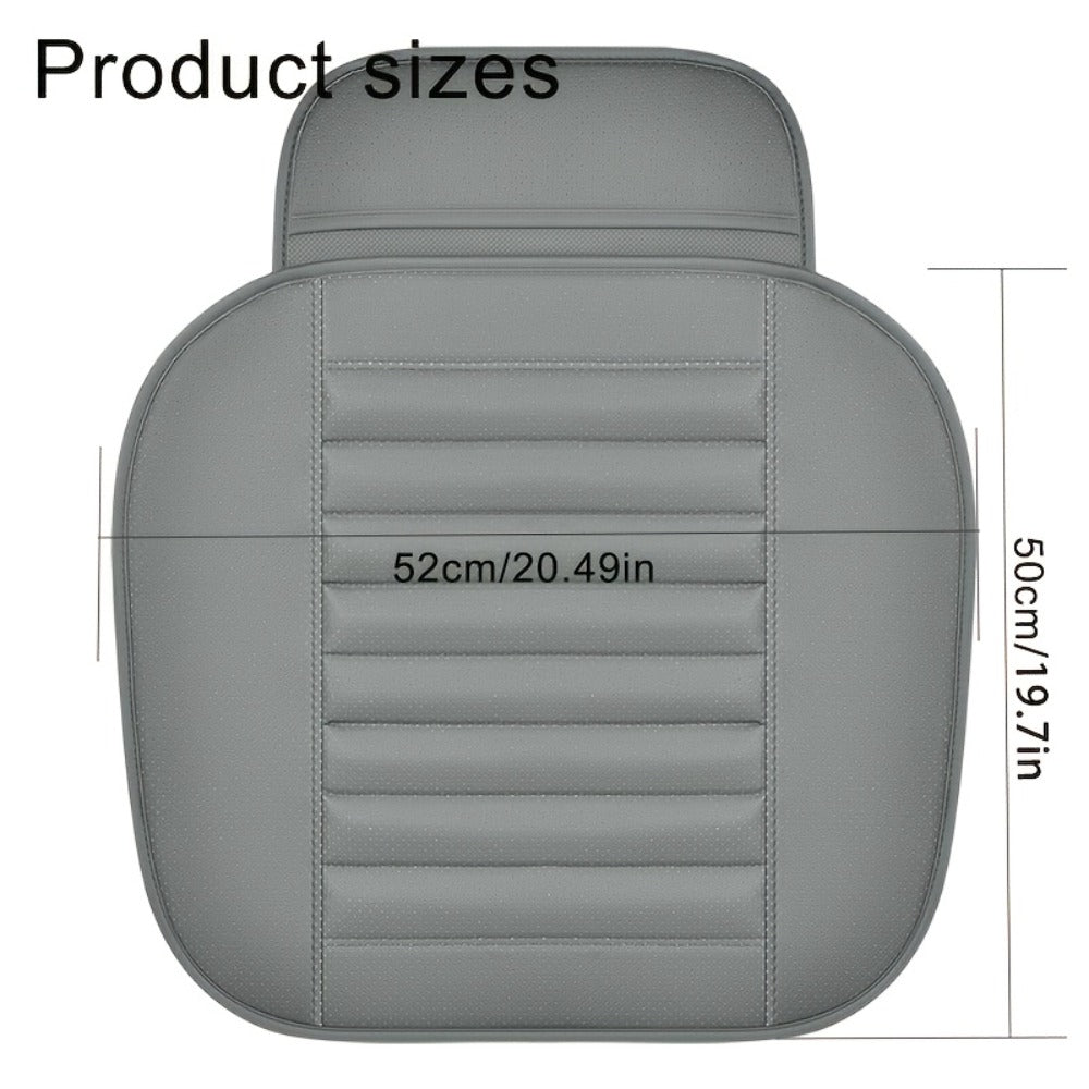 Car Seat Pads 2pcs Front – Non-Slip Rubber Base, Breathable Backless Design, Universal Fit All-Season Comfort Cushion, Black Beige Grey Car Interior Seat Cover Pad Set