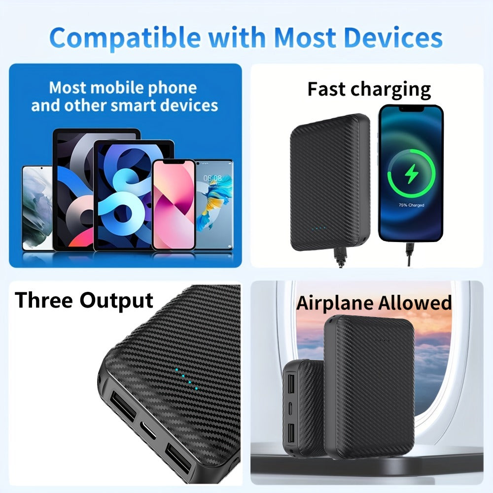 20000mAh Fan Vest Power Bank 5V 3A USB-C Portable Battery Pack for Cooling Fan Jacket Vest – Dual-Use External Charger for Outdoor Work, Construction, Summer Heat Relief, Hiking & Warehouse