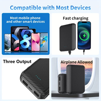 20000mAh Fan Vest Power Bank 5V 3A USB-C Portable Battery Pack for Cooling Fan Jacket Vest – Dual-Use External Charger for Outdoor Work, Construction, Summer Heat Relief, Hiking & Warehouse