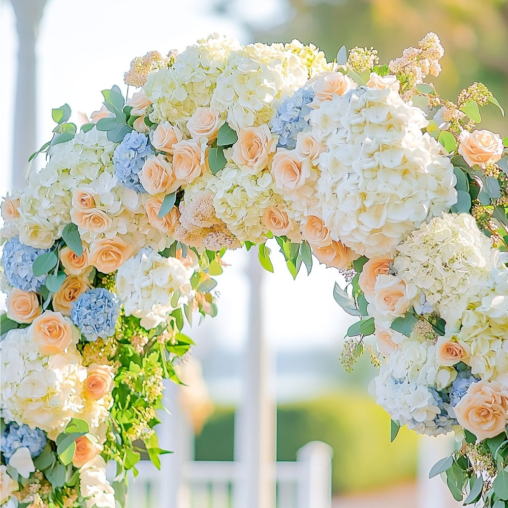 Artificial Flowers 72-Piece Silk Hydrangea Set with Flexible Stems in Blue Purple Pink or Champagne