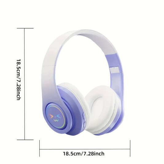 Noise Cancelling Wireless Bluetooth Headphones Over-Ear Bluetooth 5.3 Foldable Portable Headset Built-in Mic Long Battery Life for Studying Gaming Sports Travel Pink Green Blue