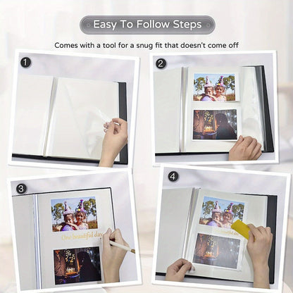 Self-Adhesive Linen Photo Album with 40- or 60-Page Options, Two Cover Sizes, Metal Pen and 12 Colors